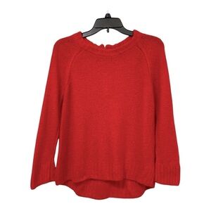 H&M Mohair Blend Sweater Womens Medium Red Pullover Long Sleeve Top